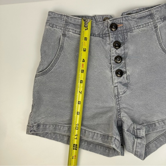 Anthropologie Pilcro Lace Up Back Denim Shorts Women's Size 25 Gray Stretch - Picture 12 of 13
